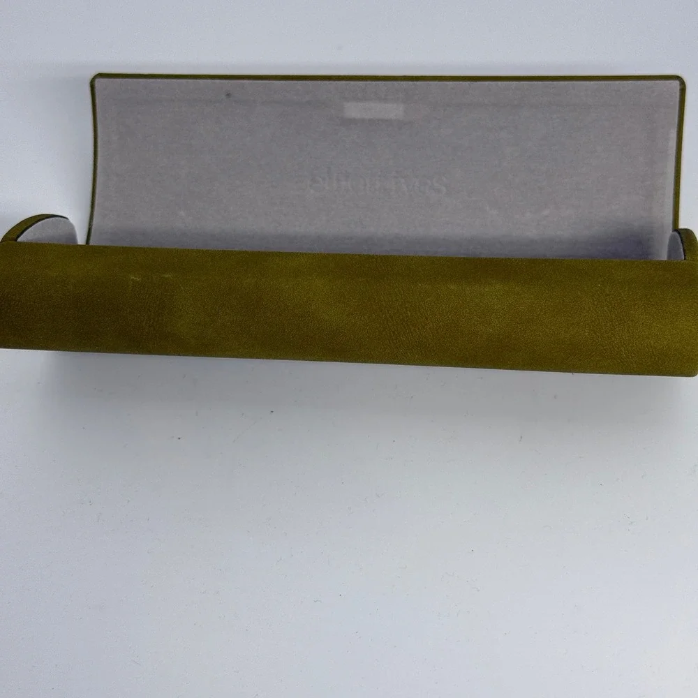Elliott Ives Olive Green Suede Eyeglasses Sunglasses Hard Case Foldable‎ 2
